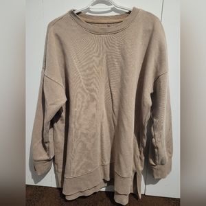 So. Crewneck long sleeve relaxed fit distressed wash sweater